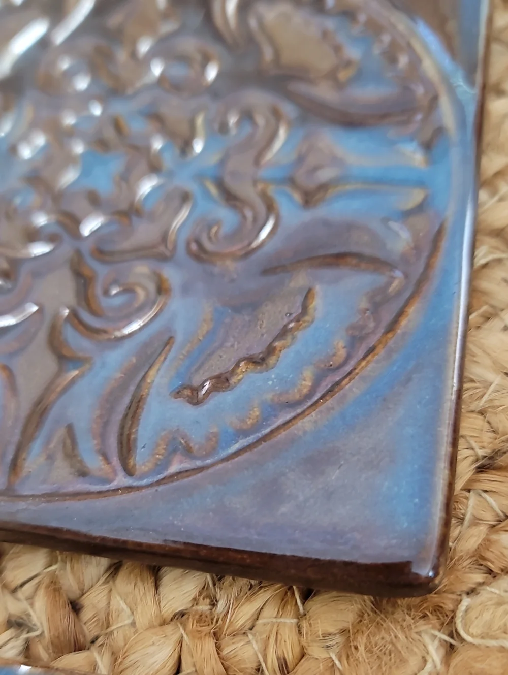 Embossed Ceramic Tile Coasters - Set of 4